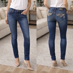 Miss Me Skinny Jeans – Size 28 | Low Rise | Embellished Pockets
